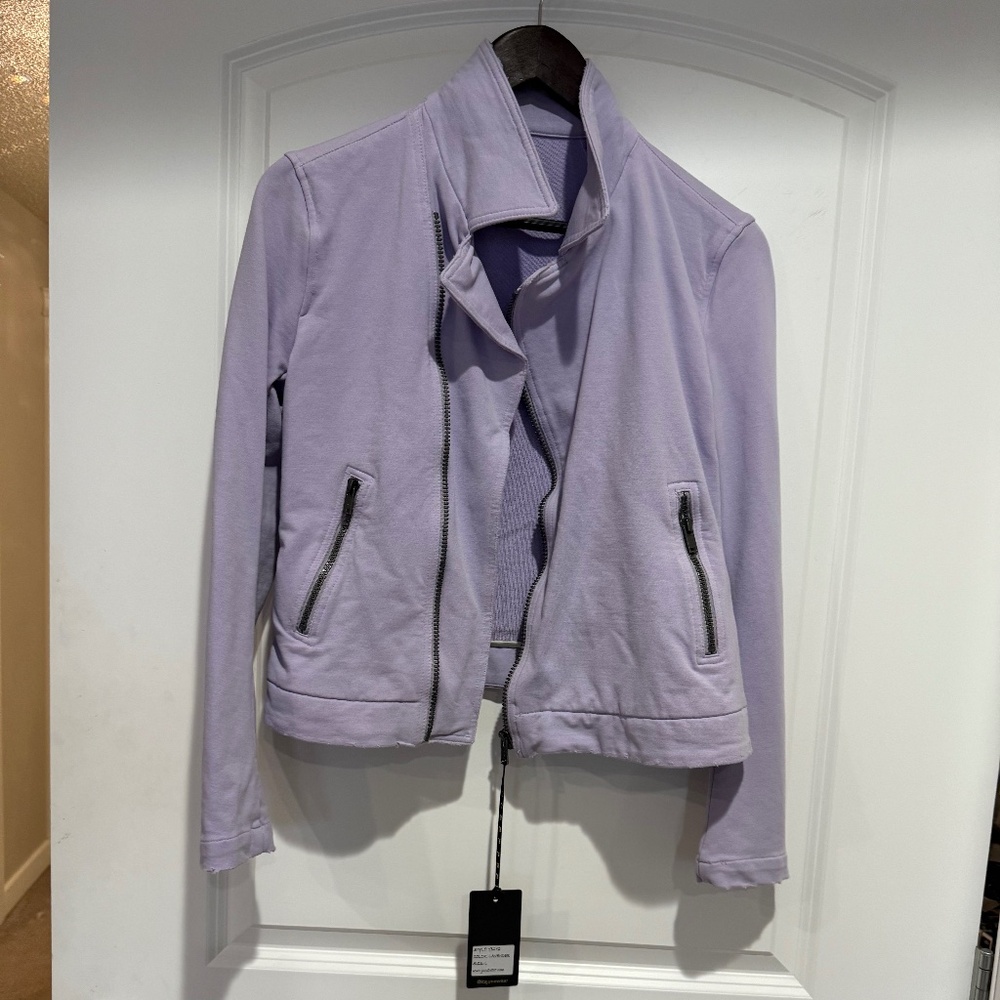 Lavender cotton moto jacket - large new with tags